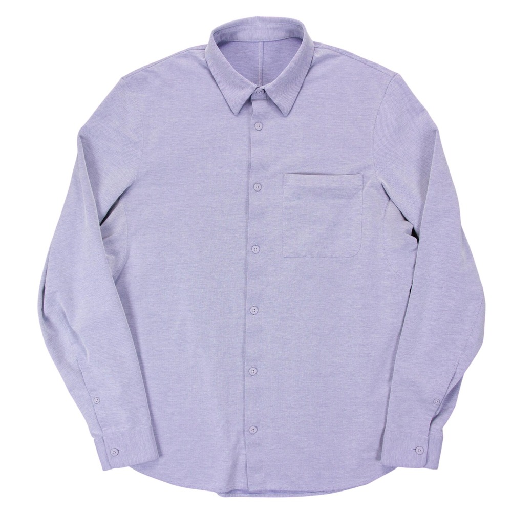 Lululemon‎ Commission Mens M Light Blue Vented LS Shirt Button Down Stretch